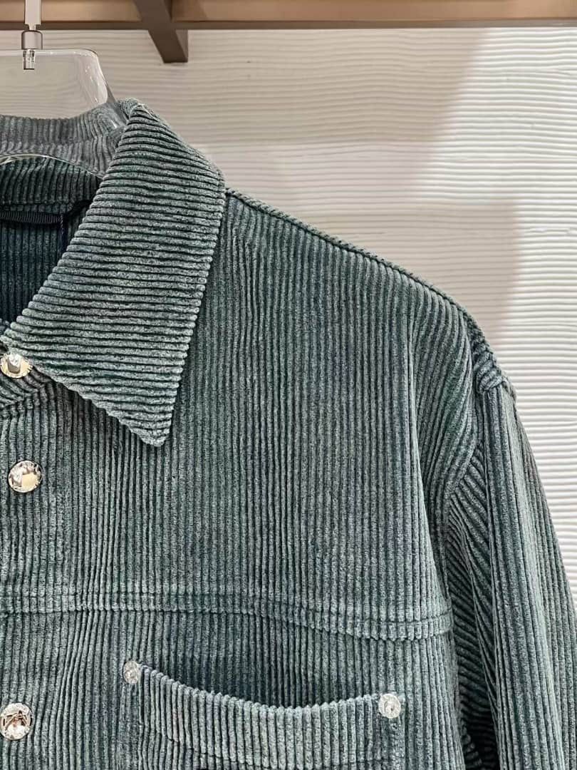Prada - Petroleum Green Corduroy Overshirt