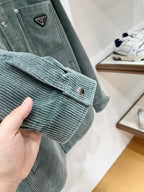 Prada - Petroleum Green Corduroy Overshirt