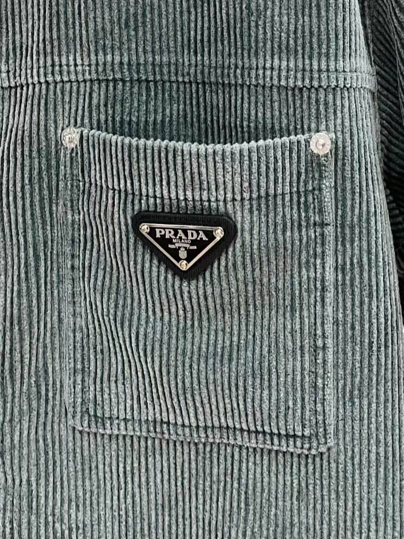 Prada - Petroleum Green Corduroy Straight-Leg Trousers
