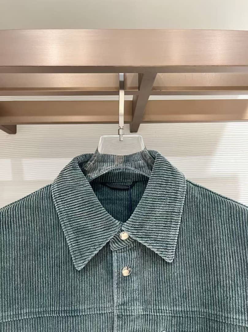 Prada - Petroleum Green Corduroy Overshirt
