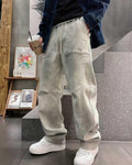 Prada - Washed Cotton Panel Construction Joggers in Light Grey