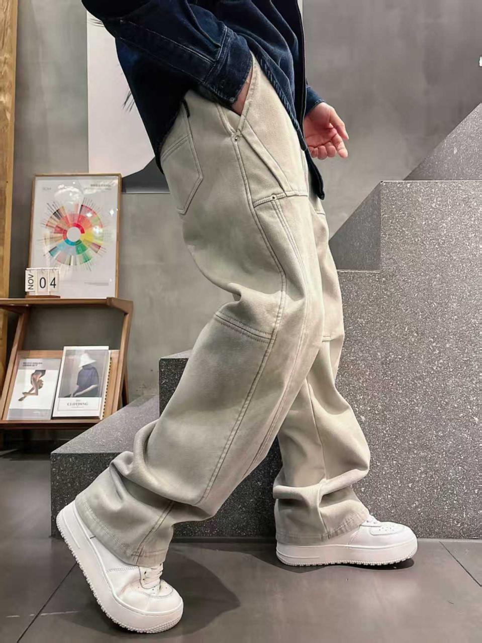 Prada - Washed Cotton Panel Construction Joggers in Light Grey