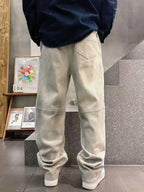 Prada - Washed Cotton Panel Construction Joggers in Light Grey