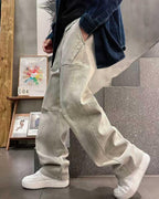 Prada - Washed Cotton Panel Construction Joggers in Light Grey