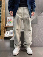 Prada - Washed Cotton Panel Construction Joggers in Light Grey