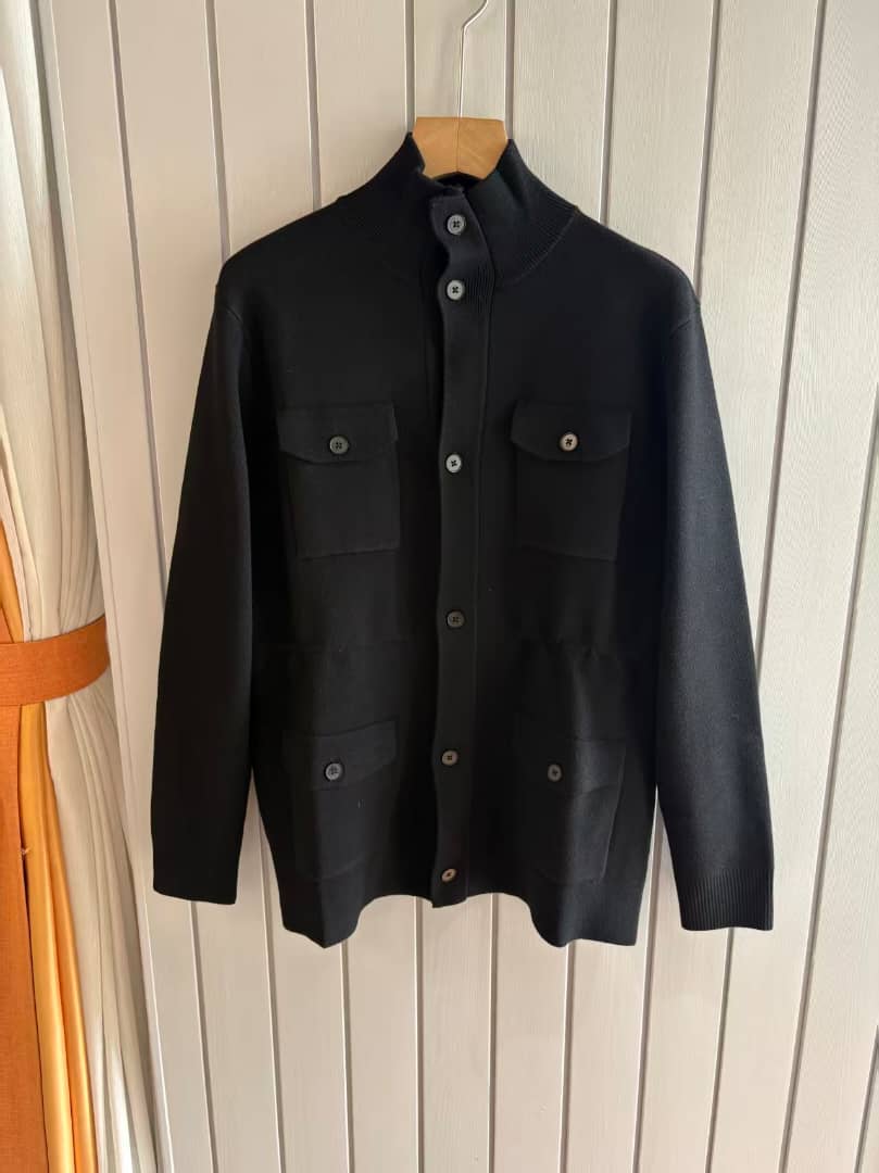The Sartorial Knit Field Jacket in Noir Cashmere Blend