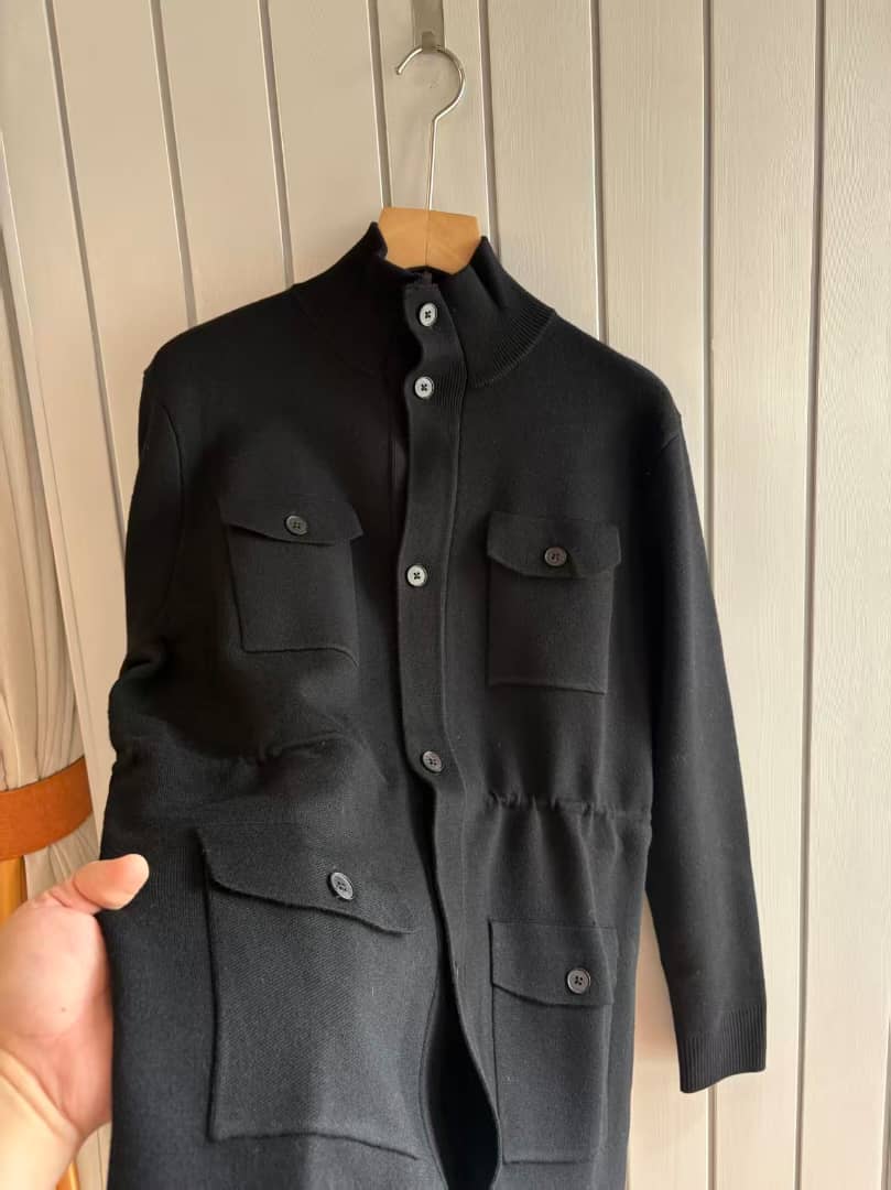 The Sartorial Knit Field Jacket in Noir Cashmere Blend