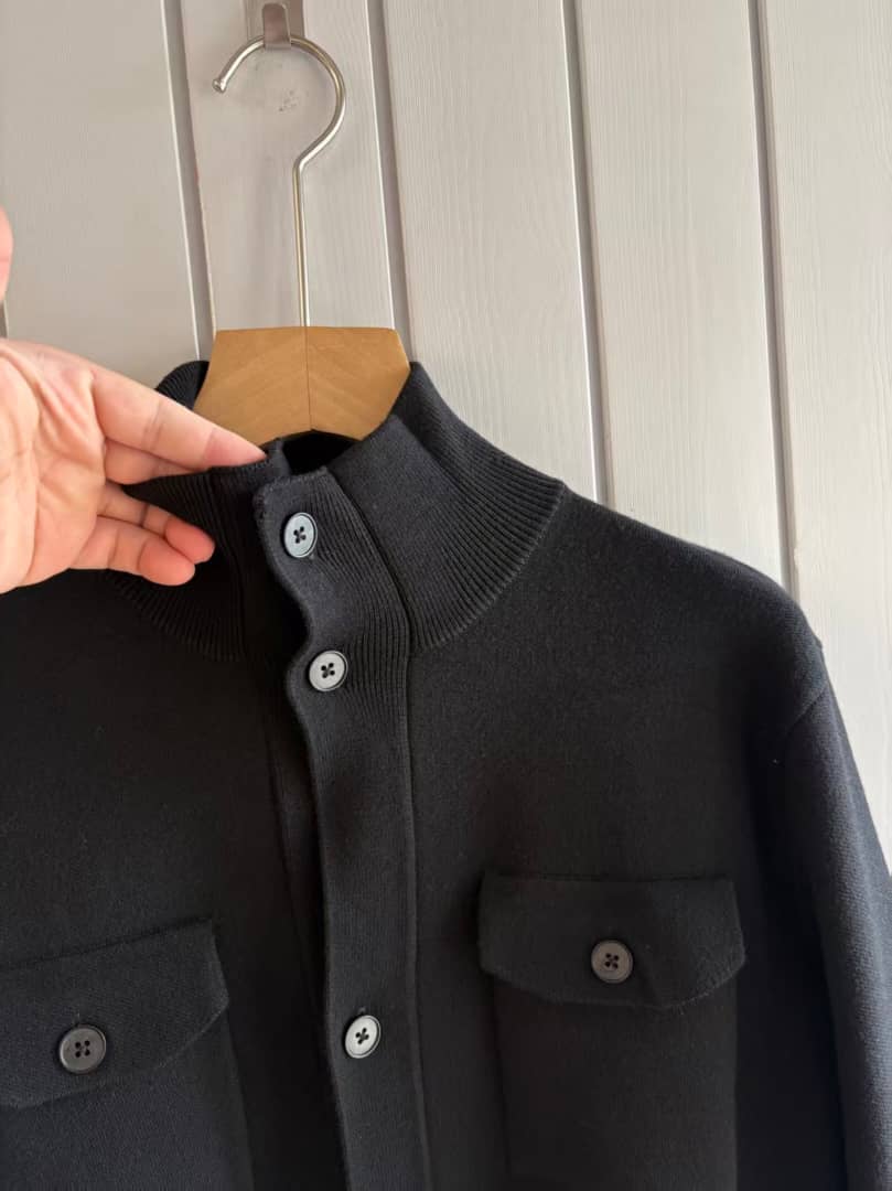 The Sartorial Knit Field Jacket in Noir Cashmere Blend