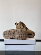 Givenchy - Mixed-Material Chunky High-Top Beige Sneakers