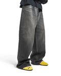 Louis Vuitton - Coated Charcoal Wide-Leg Denim Jeans