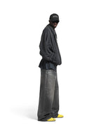Louis Vuitton - Coated Charcoal Wide-Leg Denim Jeans