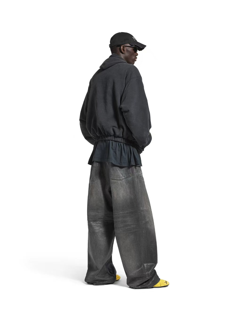 Louis Vuitton - Coated Charcoal Wide-Leg Denim Jeans