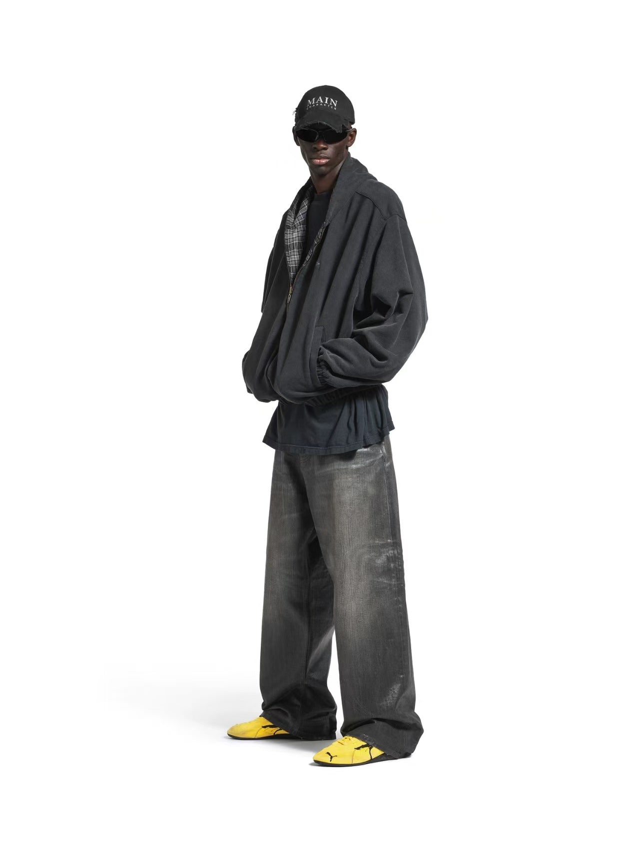 Louis Vuitton - Coated Charcoal Wide-Leg Denim Jeans