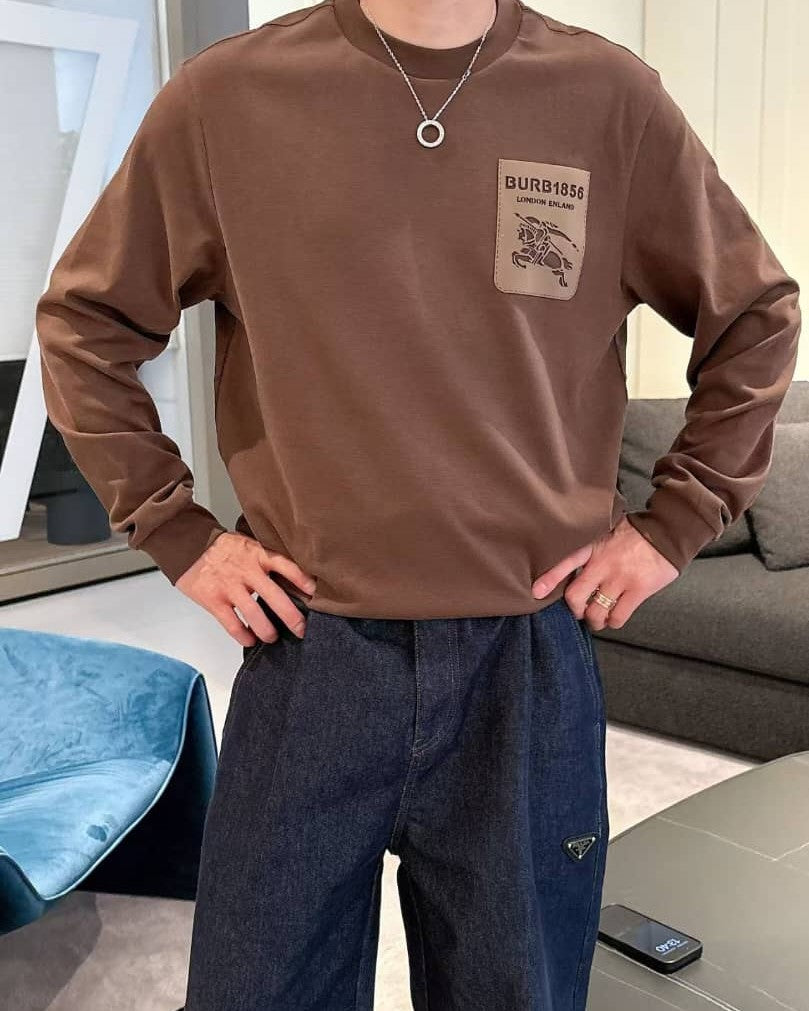Burberry - Long Sleeve Brown T-Shirt