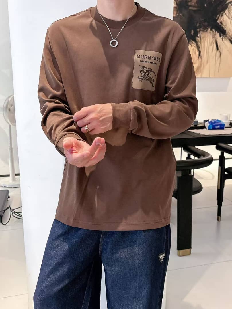 Burberry - Long Sleeve Brown T-Shirt