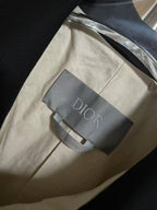 Dior Contrast Collar Cotton Overshirt with Embroidered Logo - Light Grey