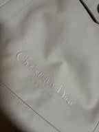 Dior Contrast Collar Cotton Overshirt with Embroidered Logo - Light Grey