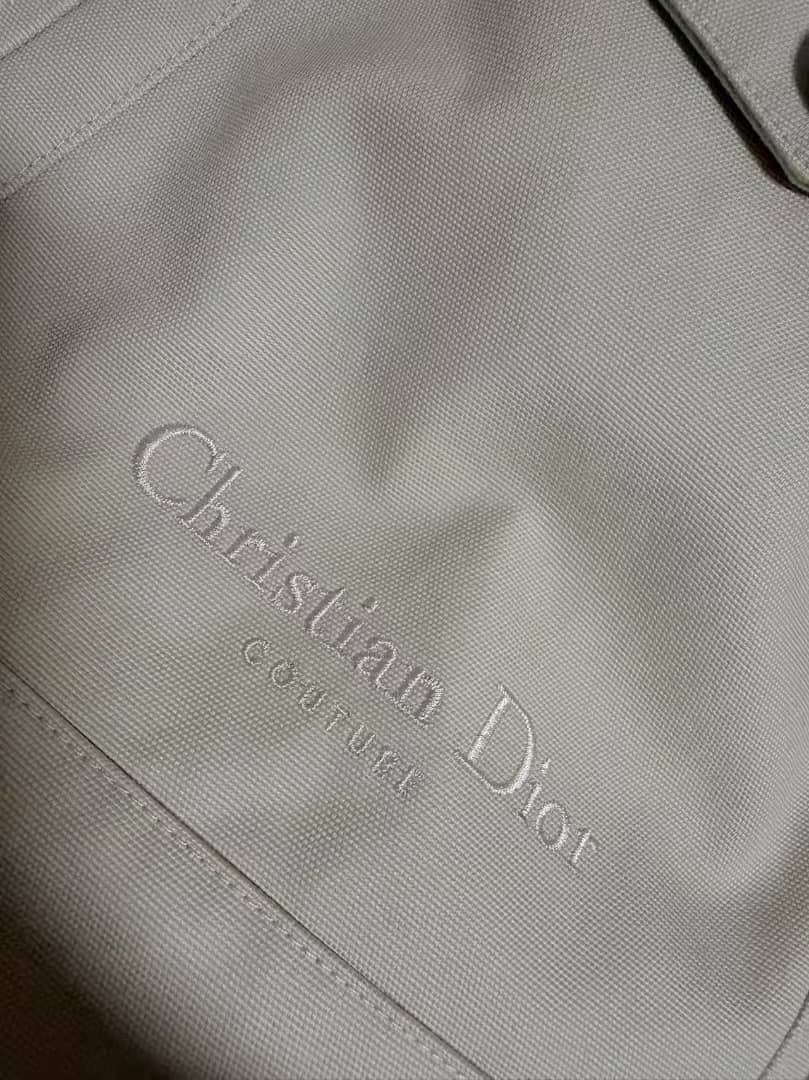 Dior Contrast Collar Cotton Overshirt with Embroidered Logo - Light Grey