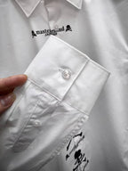 Mastermind Japan White Skull & Crossbones Placket Button-Up Shirt