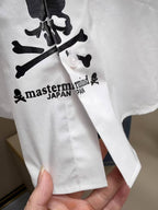 Mastermind Japan White Skull & Crossbones Placket Button-Up Shirt