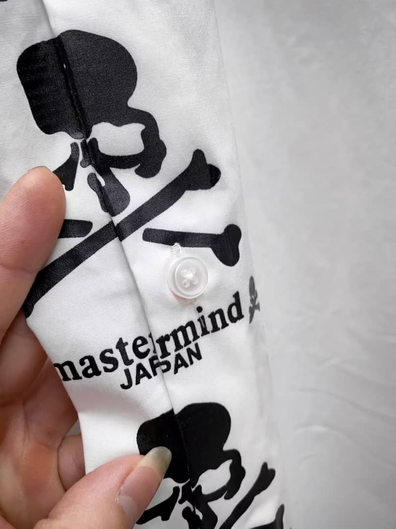 Mastermind Japan White Skull & Crossbones Placket Button-Up Shirt