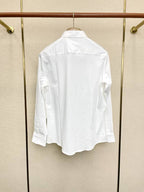 Balmain Paris - White Cotton Shirt with Black Signature Script Logo