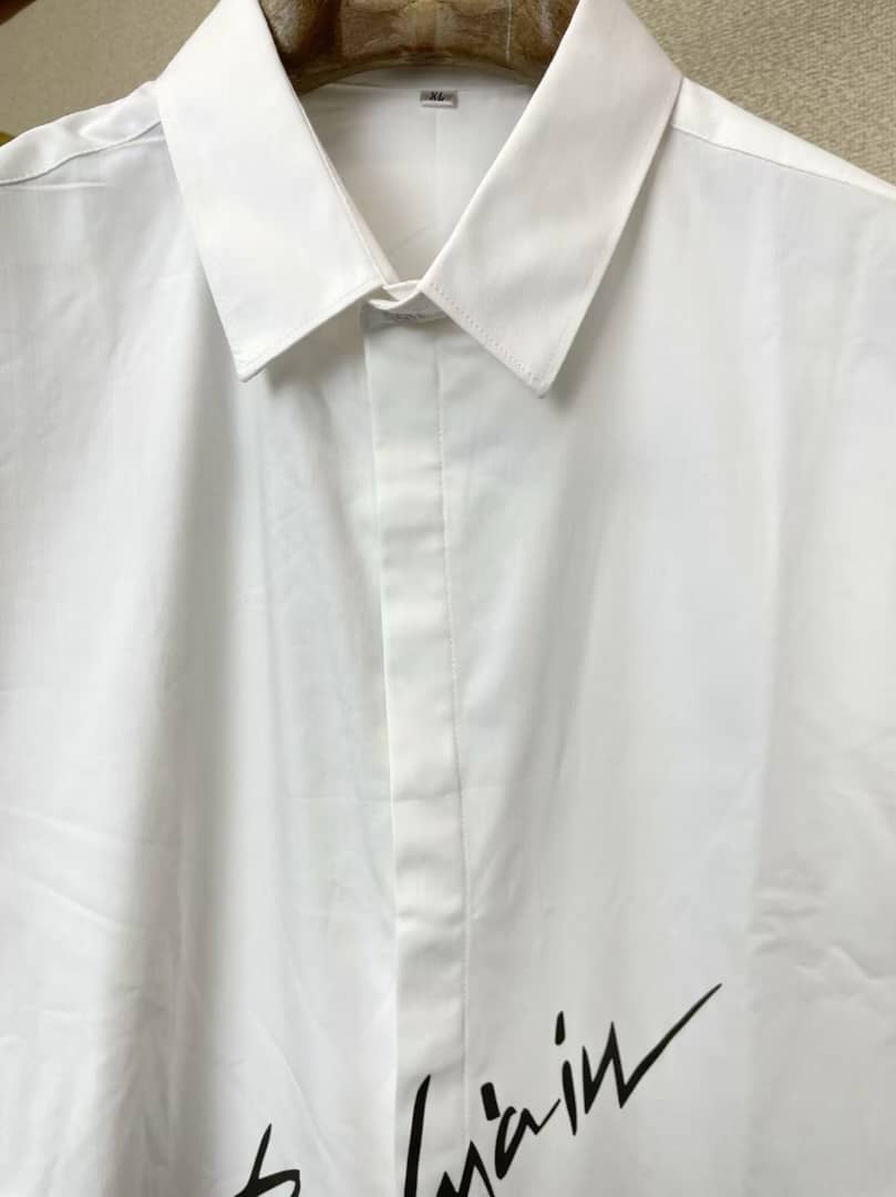 Balmain Paris - White Cotton Shirt with Black Signature Script Logo