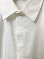 Balmain Paris - White Cotton Shirt with Black Signature Script Logo