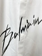 Balmain Paris - White Cotton Shirt with Black Signature Script Logo