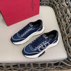 Valentino Garavani - Men's VLogo Blue & White Mesh Sneakers
