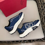 Valentino Garavani - Men's VLogo Blue & White Mesh Sneakers