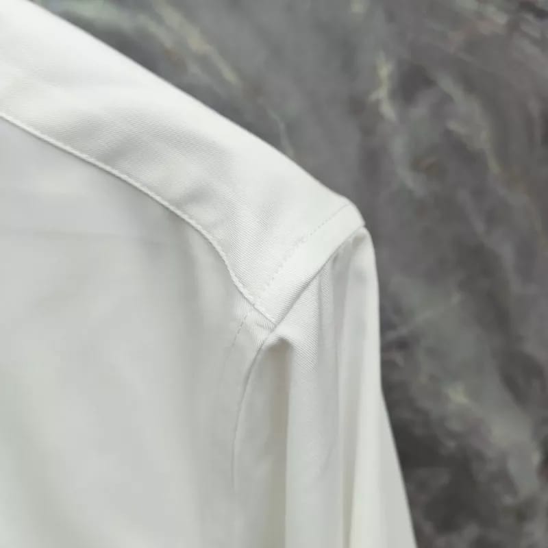 Moncler - Men's White Cotton Poplin Shirt with Logo Patches