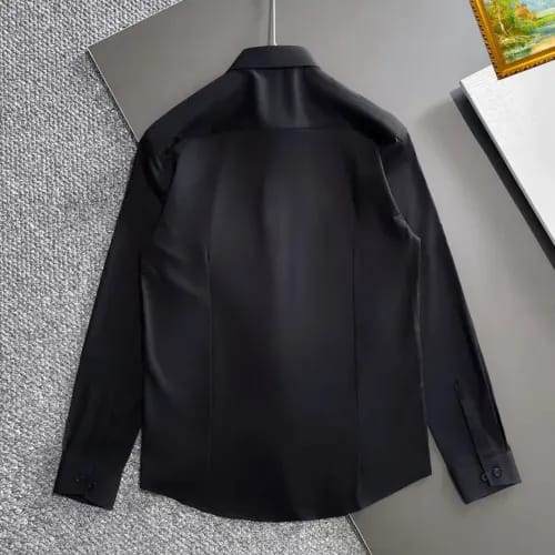 Moncler - Men's Black Cotton Shirt with Embroidered Logo