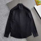 Moncler - Men's Black Cotton Shirt with Embroidered Logo