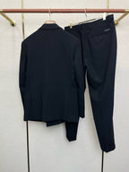 Dolce & Gabbana - Tailored Black Double-Breasted Suit with Metal Logo Detail