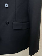 Dolce & Gabbana - Tailored Black Double-Breasted Suit with Metal Logo Detail
