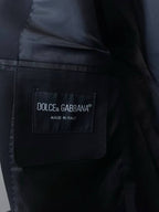 Dolce & Gabbana - Tailored Black Double-Breasted Suit with Metal Logo Detail