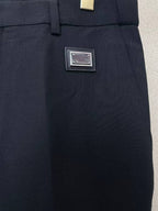Dolce & Gabbana - Tailored Black Double-Breasted Suit with Metal Logo Detail