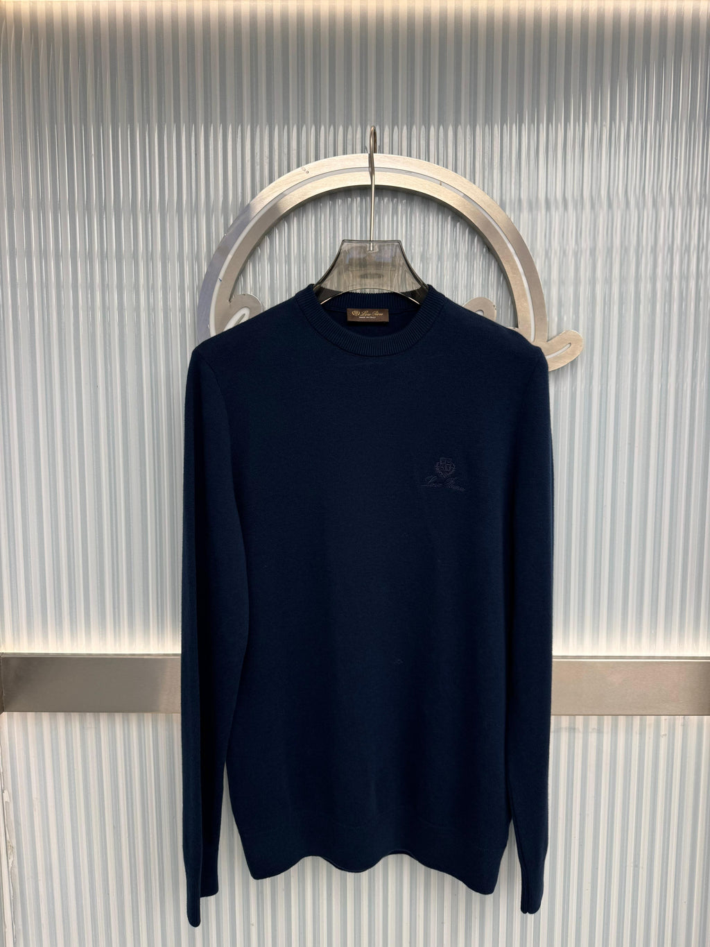 Loro Piana Fine-Gauge Cashmere Crewneck Sweater - Dark Navy