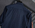 Louis Vuitton - Navy Blue Tone-on-Tone Monogram Jacquard Shirt
