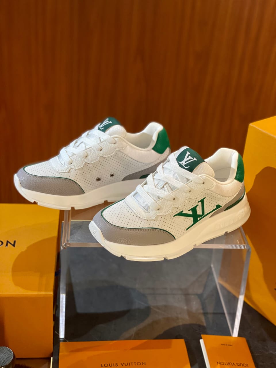 Louis Vuitton - Run Away Sneaker | White & Emerald Green
