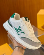 Louis Vuitton - Run Away Sneaker | White & Emerald Green