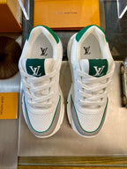 Louis Vuitton - Run Away Sneaker | White & Emerald Green