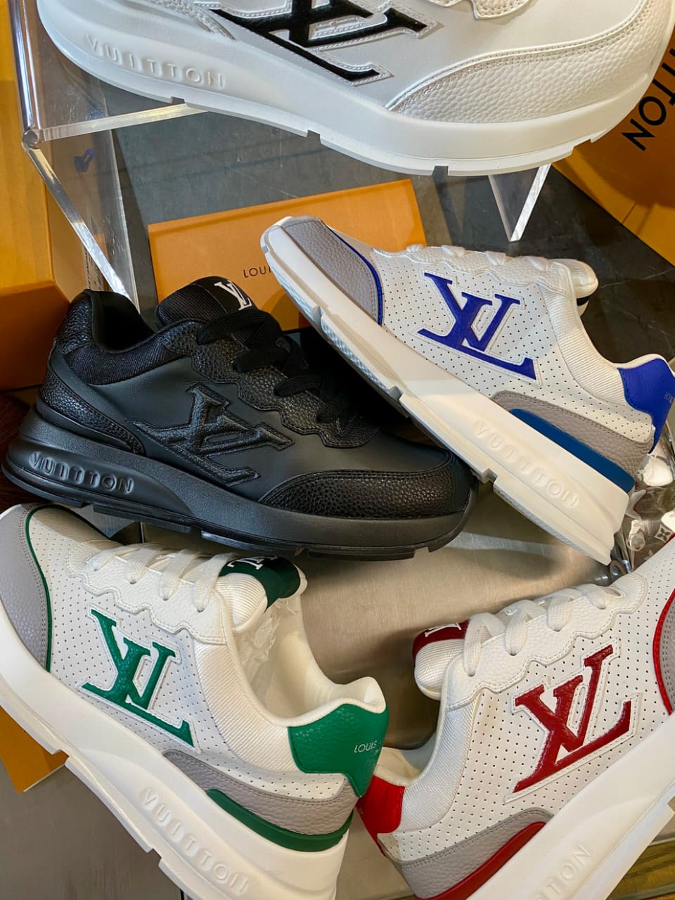 Louis Vuitton - Run Away Sneaker | White & Emerald Green