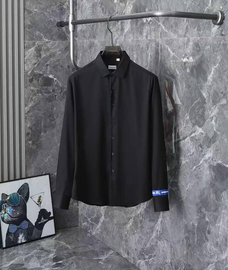 Burberry - Black Cotton Shirt with Iconic Stripe & Logo Cuff