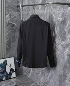 Burberry - Black Cotton Shirt with Iconic Stripe & Logo Cuff