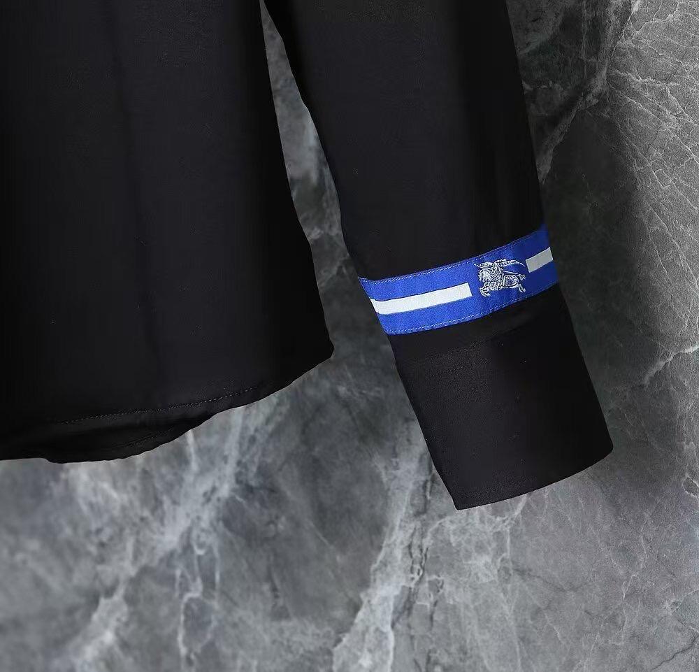 Burberry - Black Cotton Shirt with Iconic Stripe & Logo Cuff