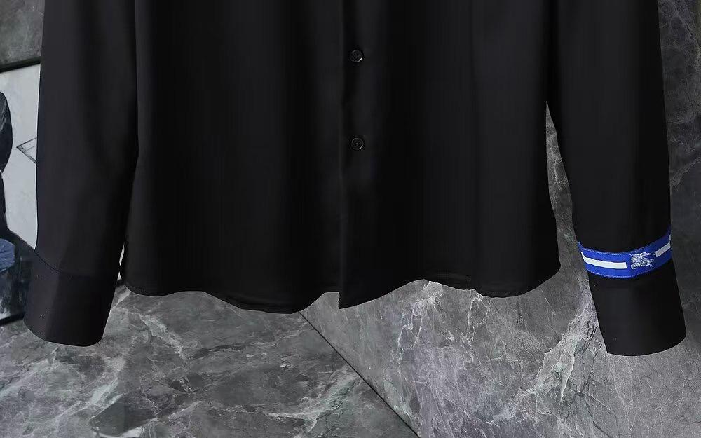 Burberry - Black Cotton Shirt with Iconic Stripe & Logo Cuff