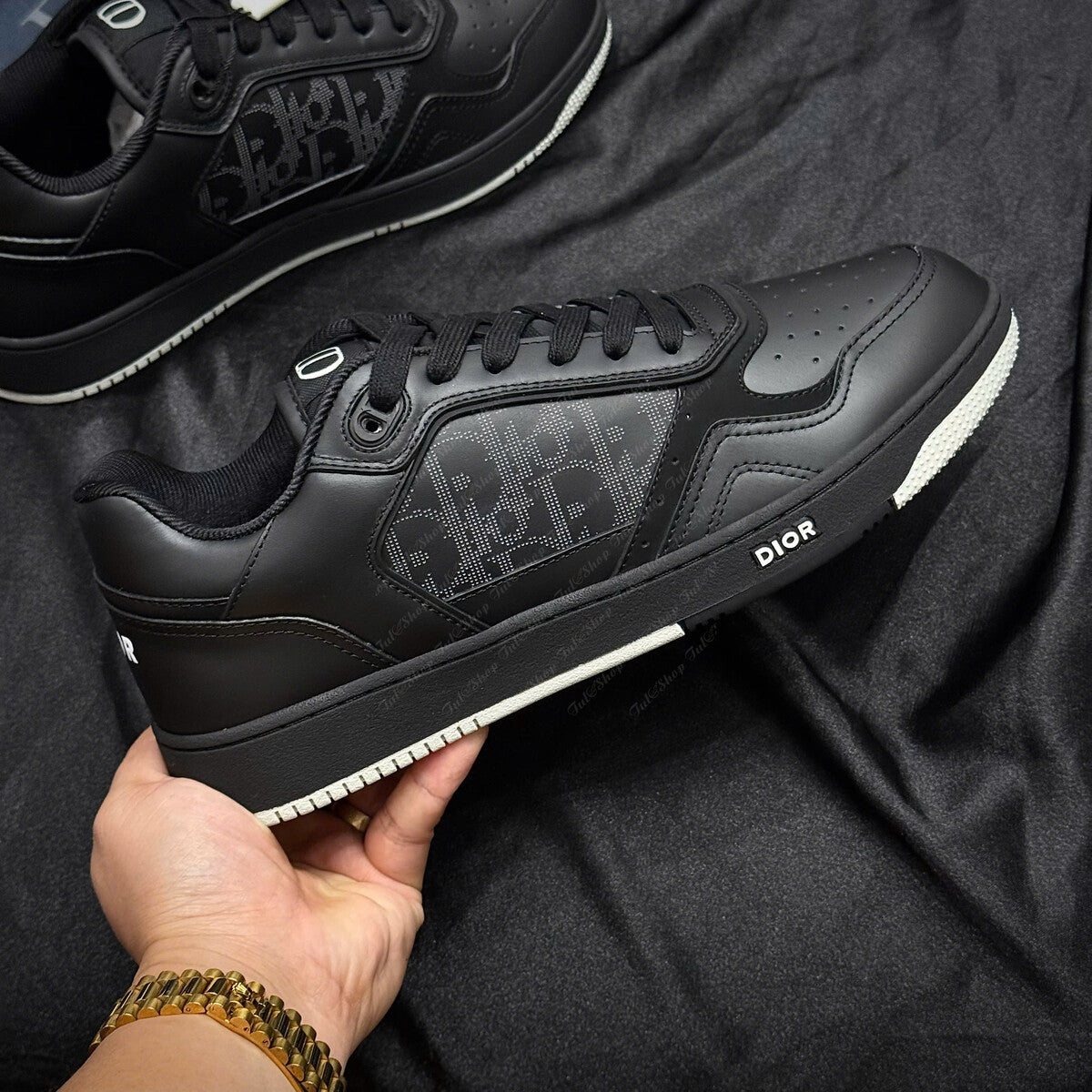 Dior - B27 Low-Top Sneaker - Black Smooth Calfskin & Oblique Galaxy Leather