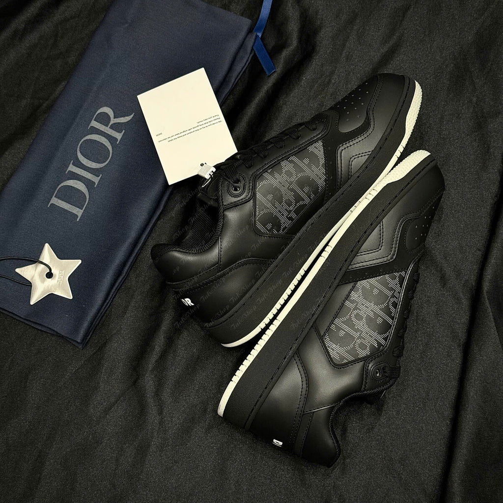 Dior - B27 Low-Top Sneaker - Black Smooth Calfskin & Oblique Galaxy Leather
